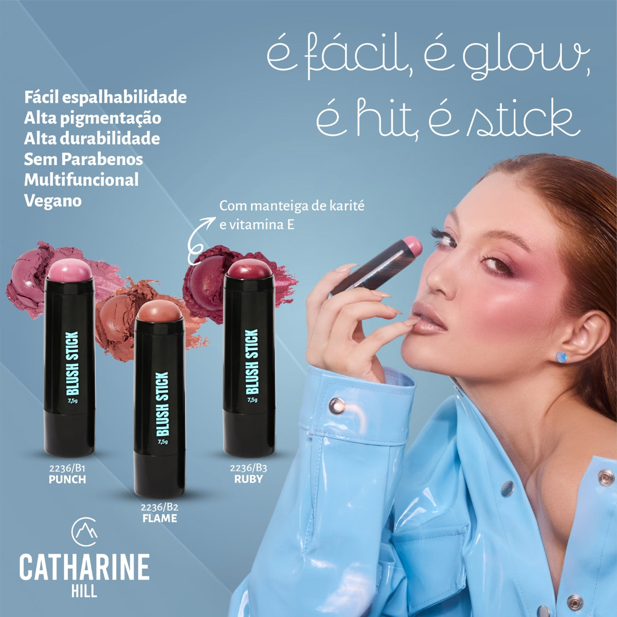 Ruby Catharine Hill Blush Stick Kit + DS Beauty Blush Brush