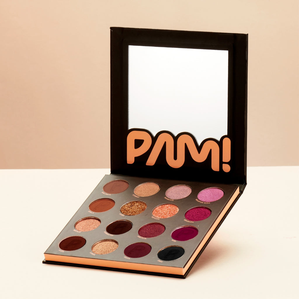 PAM By Pamella Kit 16 Precious Palette 16 Colors + DS Beauty Professional Eyeshadow Brush