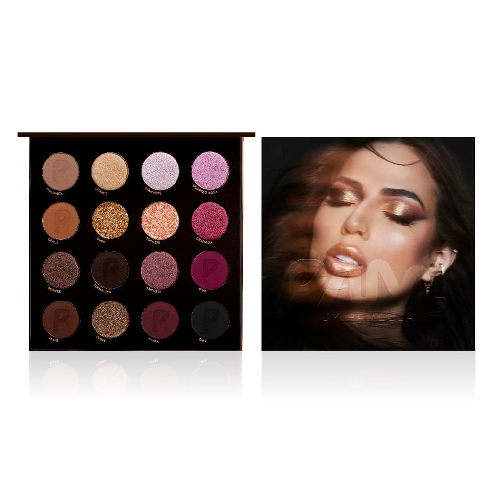 PAM By Pamella Kit 16 Precious Palette 16 Colors + DS Beauty Professional Eyeshadow Brush