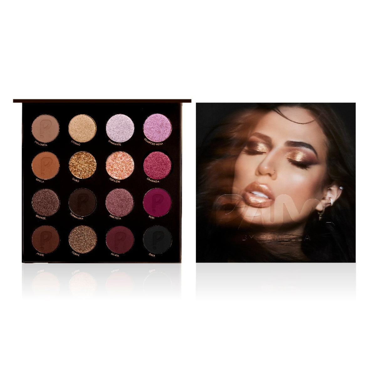 PAM By Pamella Kit 16 Precious Palette 16 Colors + DS Beauty Professional Eyeshadow Brush