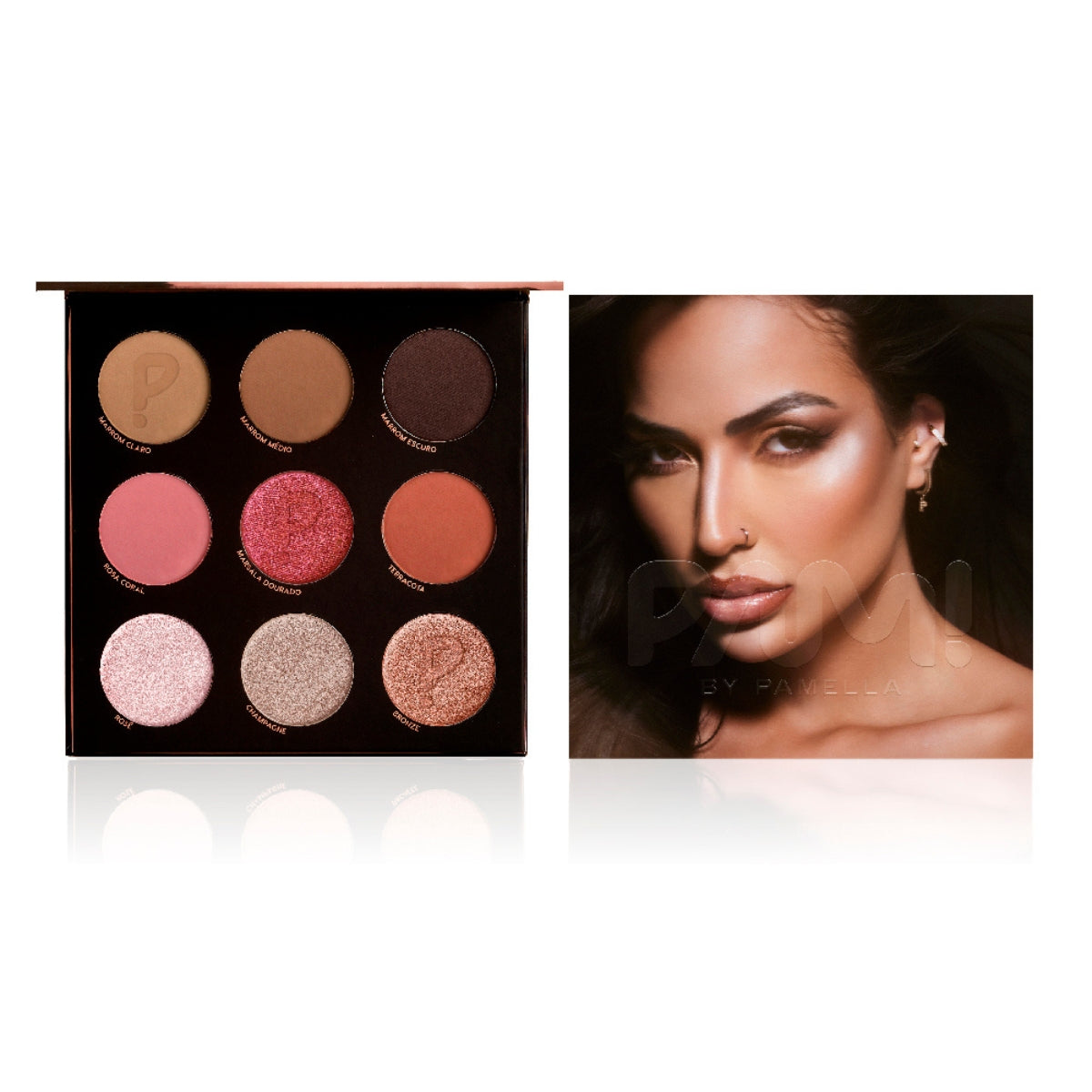 Multifunctional 9-Color Palette - Contour + Blush + Highlighter - 9 Essentials! PAM By Pamella