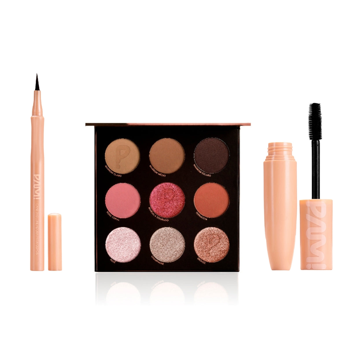 Complete Makeup Kit: Mascara + Eyeliner Pen + 9-Color Multifunctional Palette